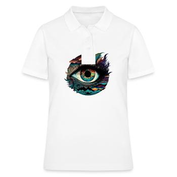 TRIPPY AUGE - Frauen Polo Shirt - Weiß - Vorne - Ailine (174cm)