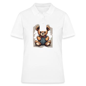 Denim Darling Teddy Bear Mignon Adorable Filles Cadeau - Polo Femme - blanc - Devant - Ailine (174cm)