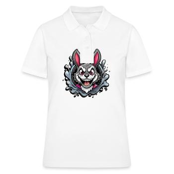 Lapin de Pâques fou - Polo Femme - blanc - Devant - Ailine (174cm)