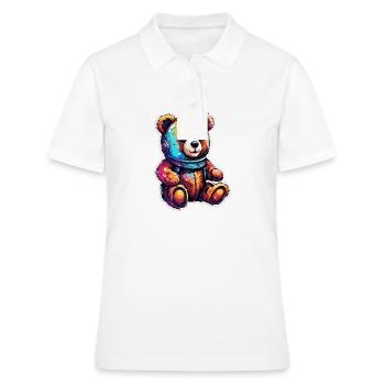 Ours en peluche / Peluche / Animal en peluche / Idée cadeau - Polo Femme - blanc - Devant - Ailine (174cm)