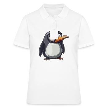 Süßer Pinguin Blick Fangt Blicke - Frauen Polo Shirt - Weiß - Vorne - Ailine (174cm)