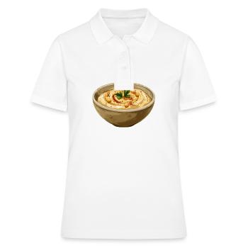 Délicieux bol de houmous pour les amateurs de - Polo Femme - blanc - Devant - Ailine (174cm)