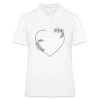 Rahmen Herz - Frauen Polo Shirt - Weiß - Vorne - Ailine (174cm)