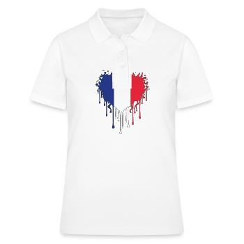 Drapeau français - bleu blanc rouge - Polo Femme - blanc - Devant - Ailine (174cm)