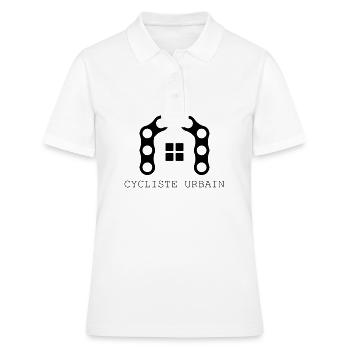 Cycliste urbain - Polo Femme - blanc - Devant - Ailine (174cm)