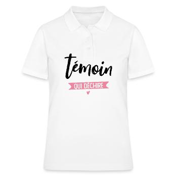 Témoin Qui Déchire - Polo Femme - blanc - Devant - Ailine (174cm)