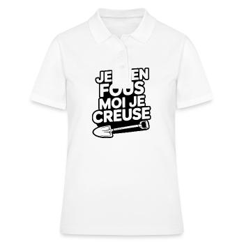 Es ist mir egal, ich grabe, baggere, Baustelle - Frauen Polo Shirt - Weiß - Vorne - Ailine (174cm)