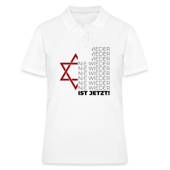 Nie wieder ist jetzt - Frauen Polo Shirt - Weiß - Vorne - Ailine (174cm)