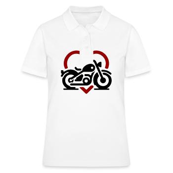 Motorrad Love - Frauen Polo Shirt - Weiß - Vorne - Ailine (174cm)