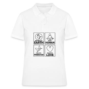 Lieu de naissance Terre Race Homme Amour - Polo Femme - blanc - Devant - Ailine (174cm)