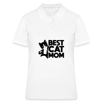 Worlds best cat mom - Katzen Schwarz - Women's Polo Shirt - white - Front - Ailine (174cm)
