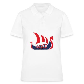 Navire Viking Norvège cadeau - Polo Femme - blanc - Devant - Ailine (174cm)