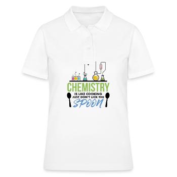 Cadeau de laboratoire flacon chimie chimie - Polo Femme - blanc - Devant - Ailine (174cm)