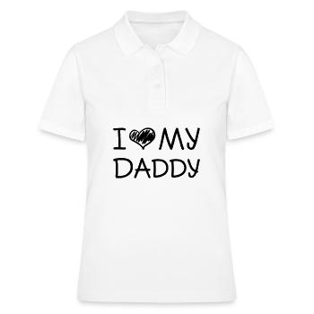 J'aime mon cadeau de fête des pères papa - Polo Femme - blanc - Devant - Ailine (174cm)