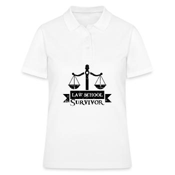 Cadeau de survivant d'école de droit - Polo Femme - blanc - Devant - Ailine (174cm)