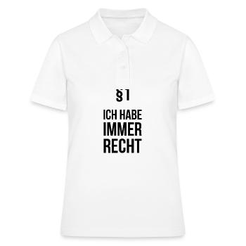 Regel Nr 1 Ich habe immer Recht Geschenk - Frauen Polo Shirt - Weiß - Vorne - Ailine (174cm)