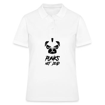 Punks not Dead Mops Pug Geschenk - Frauen Polo Shirt - Weiß - Vorne - Ailine (174cm)