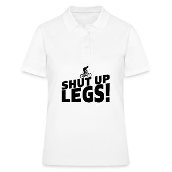 Shut up legs vélo cadeau vélo - Polo Femme - blanc - Devant - Ailine (174cm)
