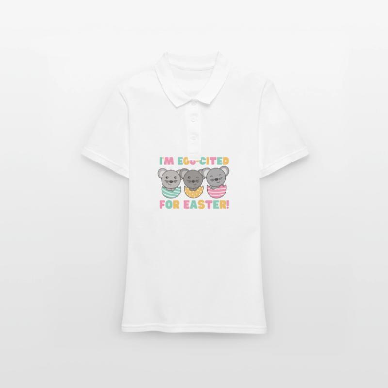 cute mice at Easter with Easter eggs mouse Women's Polo Shirt