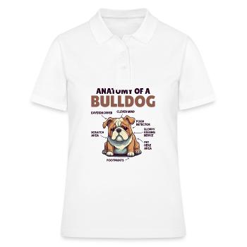 Explication du chien Anatomie d’un bouledogue - Polo Femme - blanc - Devant - Ailine (174cm)