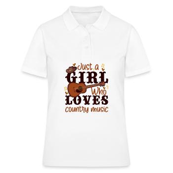 Juste une fille qui aime la musique country - Polo Femme - blanc - Devant - Ailine (174cm)