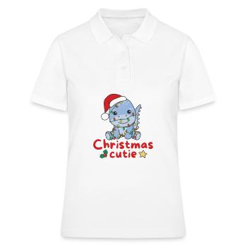 Dino Weihnachten Dinos Noël Cutie - Polo Femme - blanc - Devant - Ailine (174cm)