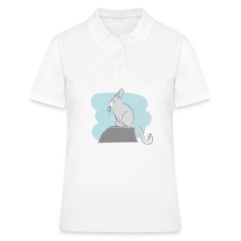 Design illustré avec Viscacha - Polo Femme - blanc - Devant - Ailine (174cm)