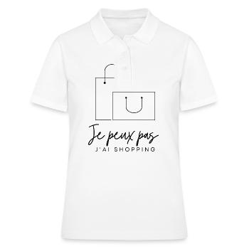 Ich kann nicht einkaufen gehen - Frauen Polo Shirt - Weiß - Vorne - Ailine (174cm)