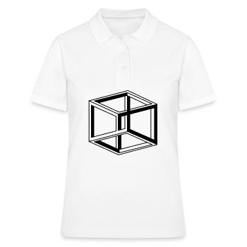 kubus cube escher - Frauen Polo Shirt - Weiß - Vorne - Ailine (174cm)