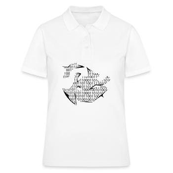 code binaire - Polo Femme - blanc - Devant - Ailine (174cm)
