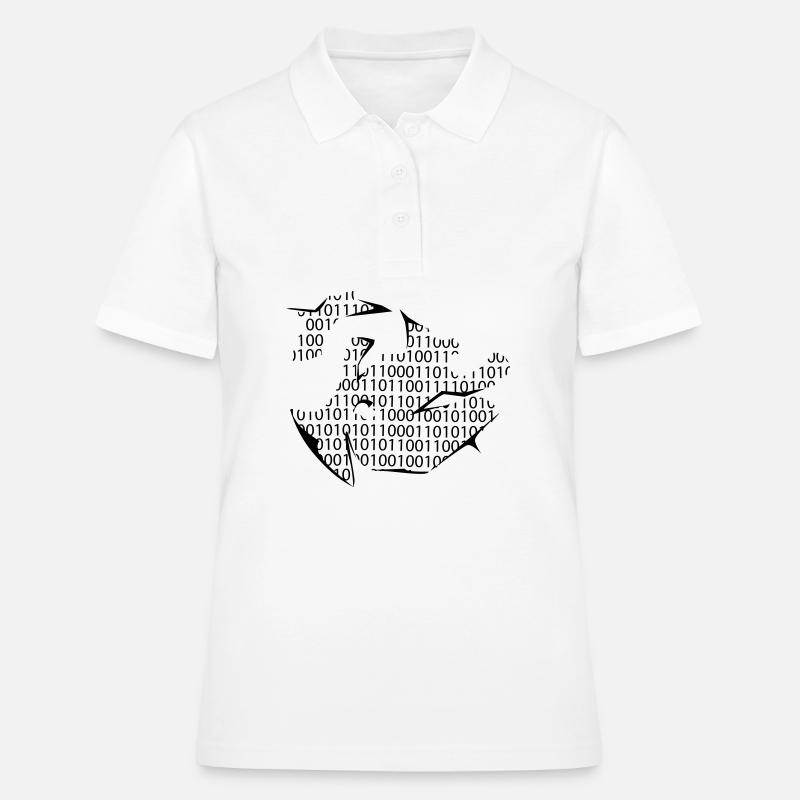 code binaire - Polo Femme - blanc