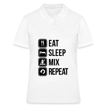 eat sleep mix repeat - Polo Femme - blanc - Devant - Ailine (174cm)