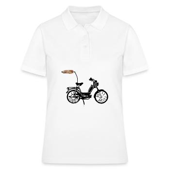 Bandes accentuées en fourrure - Polo Femme - blanc - Devant - Ailine (174cm)