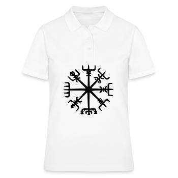Symbole viking de Vegvisir - Panneaux indicateurs vikings - Polo Femme - blanc - Devant - Ailine (174cm)