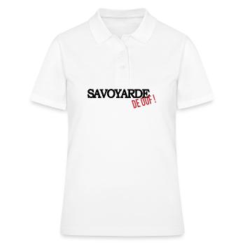 Savoyarde de ouf (noir) - Polo Femme - blanc - Devant - Ailine (174cm)