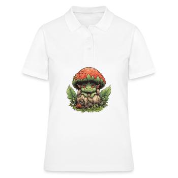 Little Mushroom Creature Forest Fantasy Mushroom Shirt - Women's Polo Shirt - white - Front - Ailine (174cm)