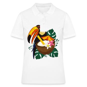 Été toucan avec soleil - Polo Femme - blanc - Devant - Ailine (174cm)