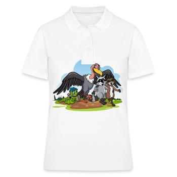 Papa de chats fiers - Polo Femme - blanc - Devant - Ailine (174cm)