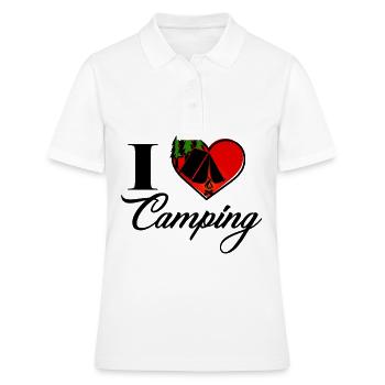 I liebe Camping Zelten Wohnwagen Wohnmobil - Frauen Polo Shirt - Weiß - Vorne - Ailine (174cm)