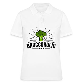 Végétarien végétalien - Broccoholic - Polo Femme - blanc - Devant - Ailine (174cm)