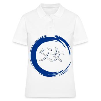 Symbole Père & Fils Caractères chinois - Polo Femme - blanc - Devant - Ailine (174cm)