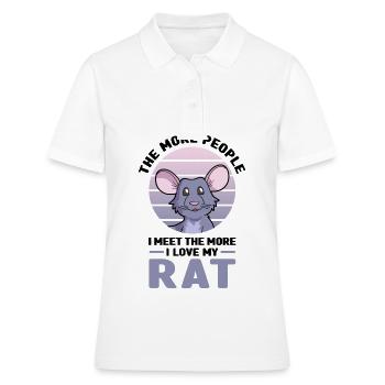 Ratte als Haustier - Frauen Polo Shirt - Weiß - Vorne - Ailine (174cm)