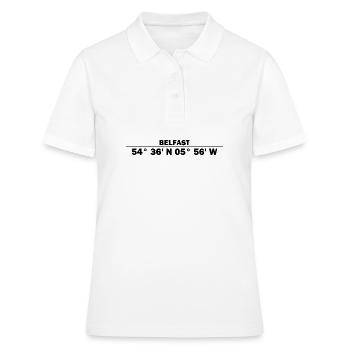 Belfast Koordinaten - Frauen Polo Shirt - Weiß - Vorne - Ailine (174cm)