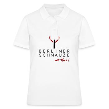 Berliner Schnauze mit Herz - Frauen Polo Shirt - Weiß - Vorne - Ailine (174cm)