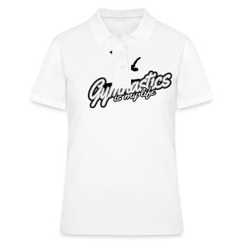 La gymnastique est ma vie - gymnastique - Polo Femme - blanc - Devant - Ailine (174cm)