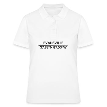 Evansville Indiana USA Koordinaten - Frauen Polo Shirt - Weiß - Vorne - Ailine (174cm)