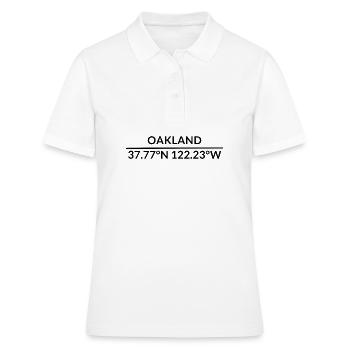 Oakland, Californie, États-Unis, Coordonnées - Polo Femme - blanc - Devant - Ailine (174cm)