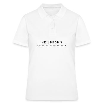 Heilbronn Koordinaten - Frauen Polo Shirt - Weiß - Vorne - Ailine (174cm)