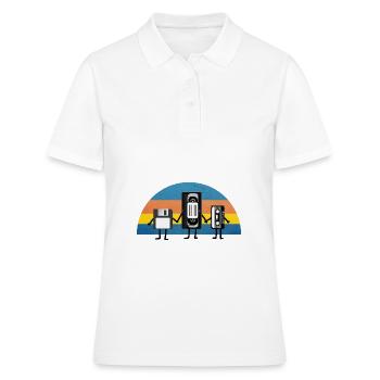 Retro floppy video cassette audio cassette photo - Women's Polo Shirt - white - Front - Ailine (174cm)
