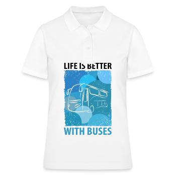 Bus Chauffeur de bus Autobus scolaire Chauffeur de bus - Polo Femme - blanc - Devant - Ailine (174cm)